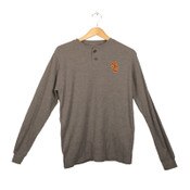 USC Trojans Men's Team Trojan Gunmetal SC Interlock Embroidered Henley Long Sleeve Thermal Shirt